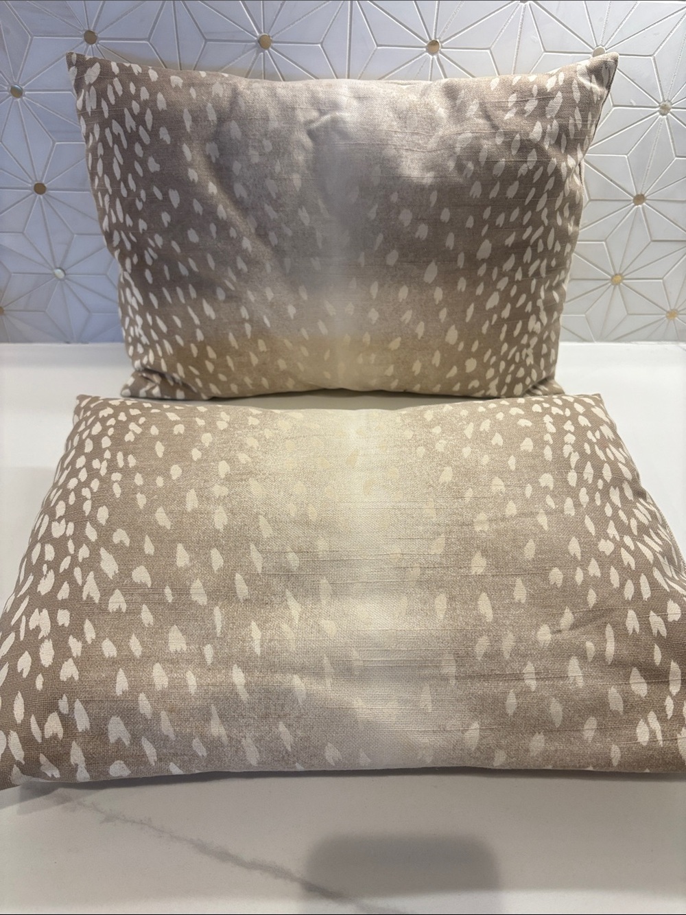 Neutral Speckled Throw Pillow Pair - Beige & Ivory